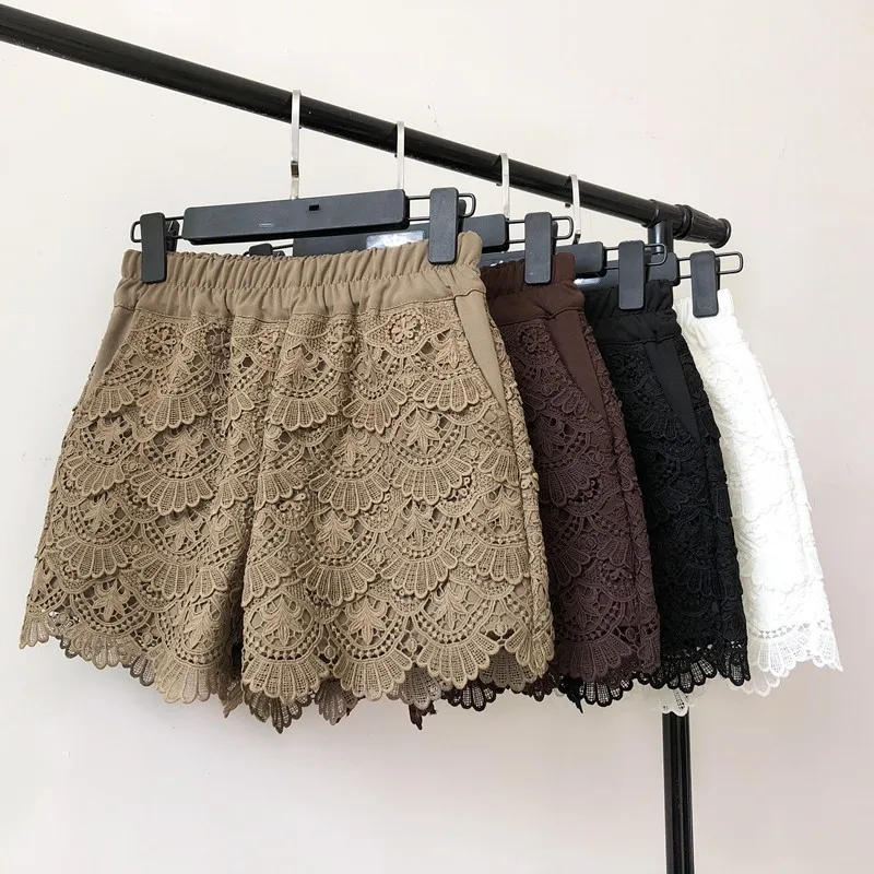 

Shorts for women S-2XL for weight 40-70kg plus size Shorts Women Fashion Mini Shorts big size lace design 2019