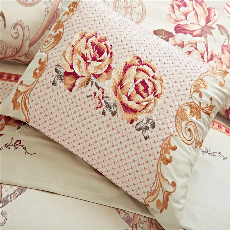 Sale New 4/6/9Pcs Luxury wedding Bedding set Stain Jacquard Cotton Double King Queen size Bedspread set Duvet cover Pillowcases 16 Sale New 4/6/9Pcs Luxury wedding Bedding set Stain Jacquard Cotton Double King Queen size Bedspread set Duvet cover Pillowcases 16