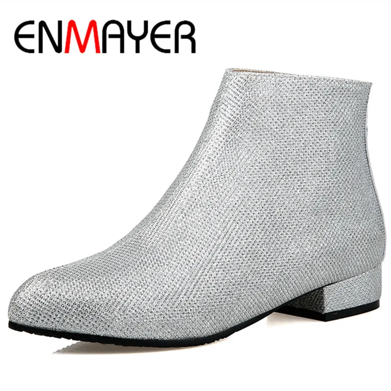 ENMAYER 2 Цветов Золотые Туфли Женщина Большой Размер 34-43 Платформа Моды сапоги