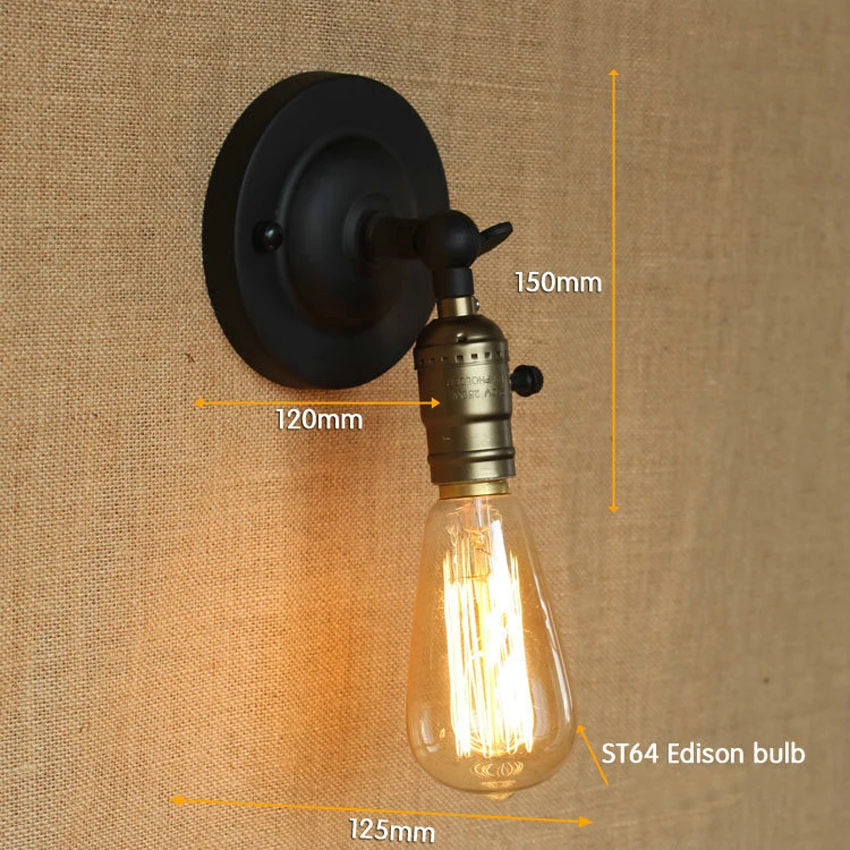simple rtro mur lampes avec bouton interrupteur e27 douille loft de style industriel antique appliques murales pour entrept luminaire dans mur lampes de - Interrupteur Style Industriel simple rtro mur lampes avec bouton interrupteur e27 douille loft de style industriel antique appliques murales pour entrept luminaire dans mur lampes de - Interrupteur Style Industriel