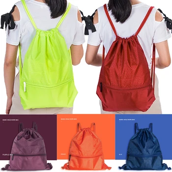 

String Drawstring School Backpack Bag Cinch Sack School Tote Gym Bag Sport Pack