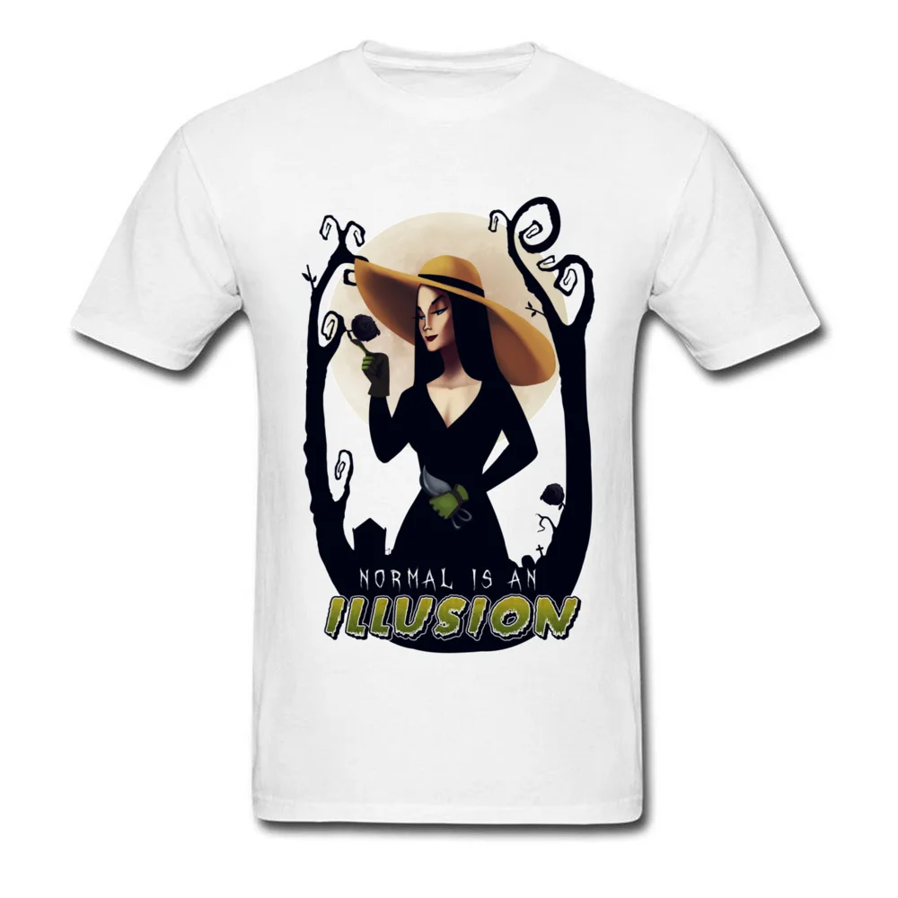 normal is an illusion 100% Cotton Funny T Shirt 2018 Short Sleeve Men Top T-shirts Cool Summer T-Shirt Round Neck normal is an illusion white