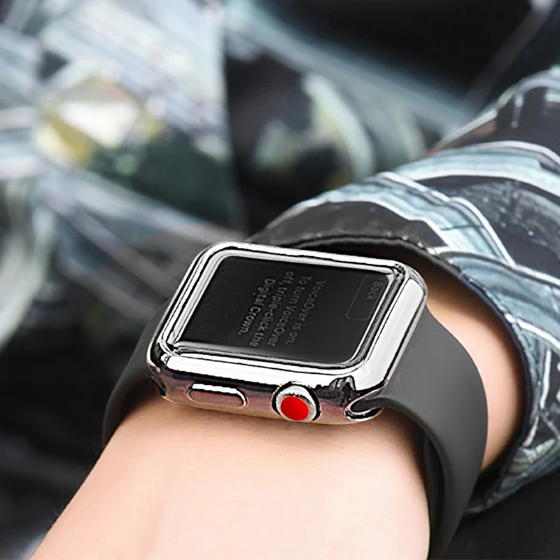 Soft case For apple watch silver (7)