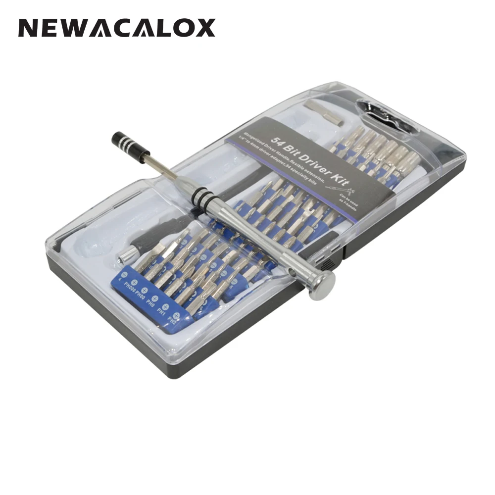 NEWACALOX 54 в 1 Магнитная Прецизионная отвертка Torx Pentalobe для телефона ноутбука часы
