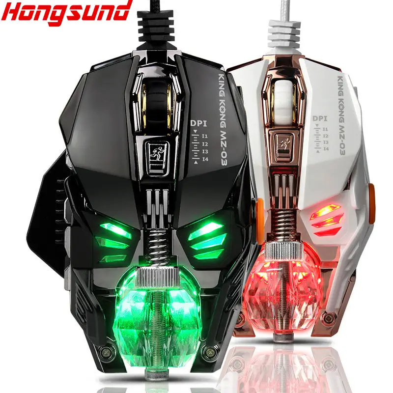 

The wried gaming mouse with 4000 DPI new professional macro-program cable metal dismantling 8 buttom big mechanical game mouse