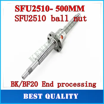 

25mm 2510 Ball Screw Rolled C7 ballscrew SFU2510 500mm BK20 BF20 end processing one 2510 flange single ball nut for CNC parts