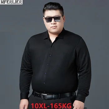 

high quality fat shirt men long sleeve large size spring 7XL 8XL 9XL 10XL cotton business formal office man home dress shirts 54