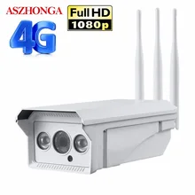 1080P HD 3g 4G sim-карта Беспроводная GSM IP камера Wifi 2MP наружная Водонепроницаемая цилиндрическая ИК-камера обнаружения движения P2P CCTV камера безопасности