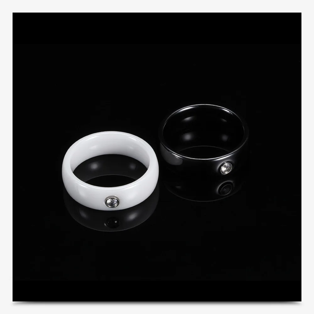 3mm Wide Smooth white/black Ceramic Rings Wedding party jewelry Women Rings Dropshipping