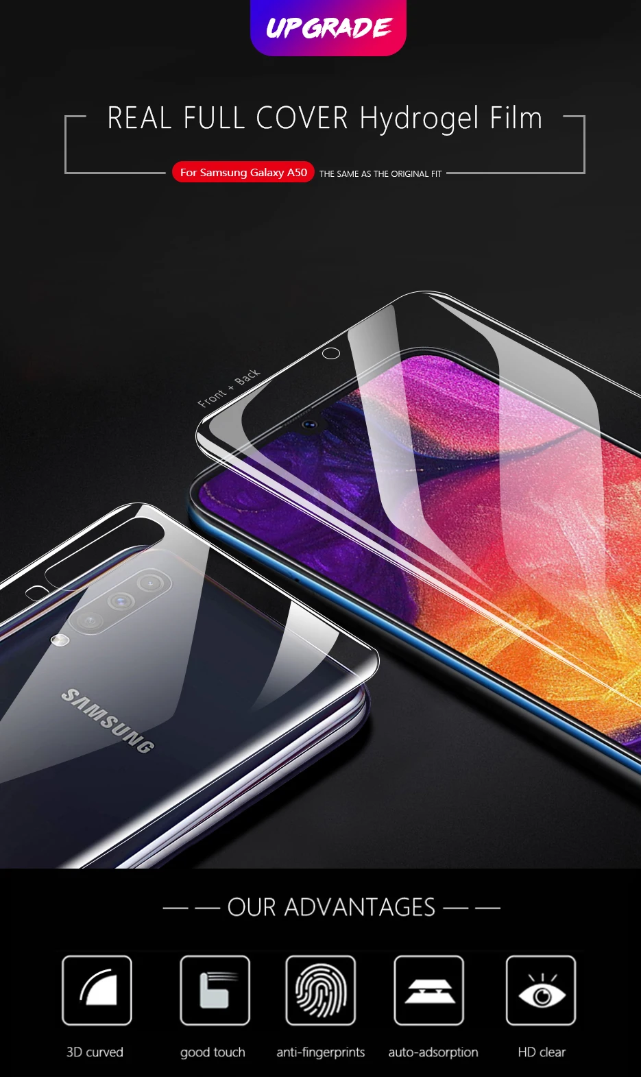 CHYI 3D изогнутая пленка для samsung A50 Galaxy A50S A30 A30S Защитная пленка для экрана полное покрытие пленка для samsung Note 10 не закаленное стекло