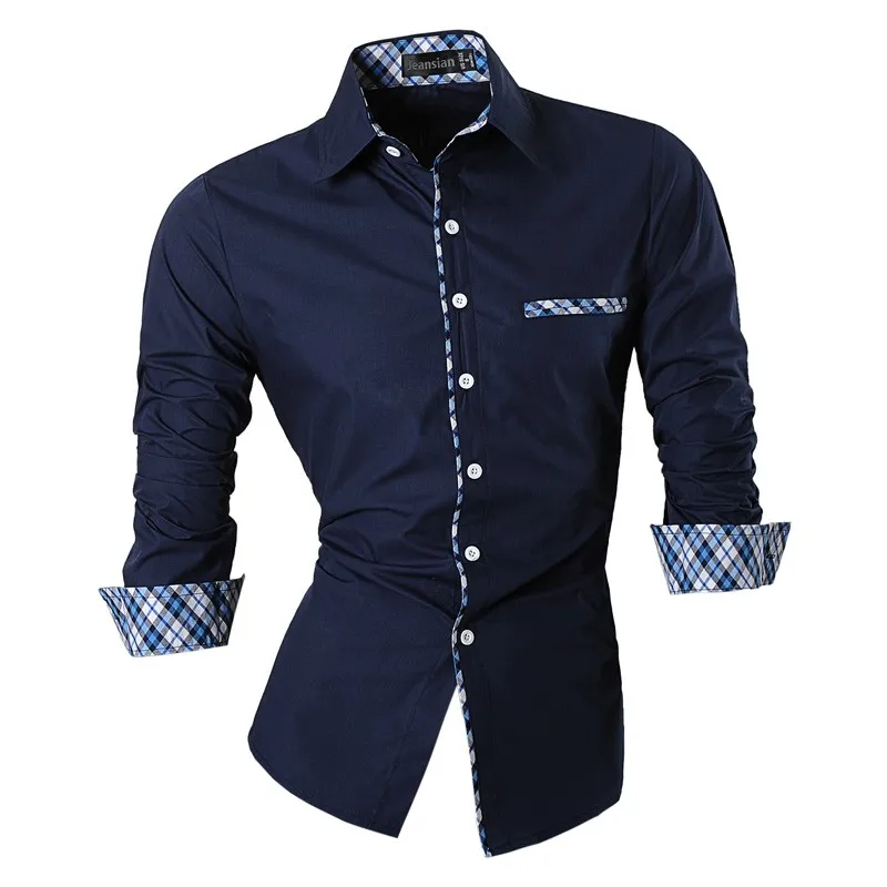 Новинка, весенне-осенние мужские повседневные джинсовые рубашки с длинным рукавом, повседневные облегающие мужские рубашки Z020