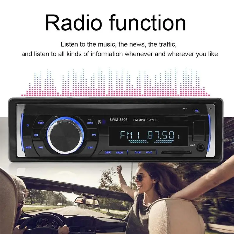 ЖК-экран Bluetooth громкой связи автомобильный стерео в тире MP3 аудио плеер fm-радио U диск автомобильный музыкальный стерео MP3-плеер