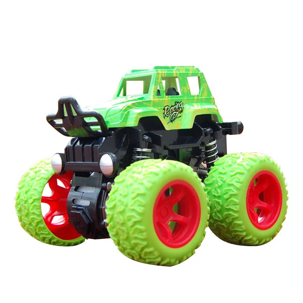 1PC Kids Cars Toys Monster Truck Inertia SUV Friction Power Vehicles Baby Boys Super Cars Blaze Truck Children Halloween Gifts - Color: Green