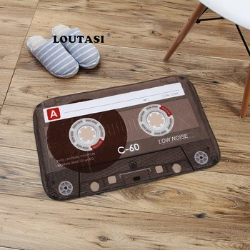 

LOUTASI Flannel Mats Anti Slip Floor Carpet 3D Tape Pattern Printed Doormat for Bathroom Kitchen Entrance Rugs Home Decoration