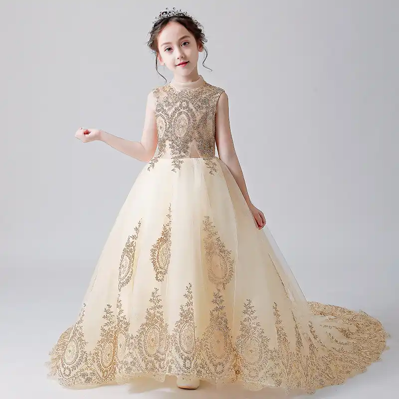 childrens gold bridesmaid dresses
