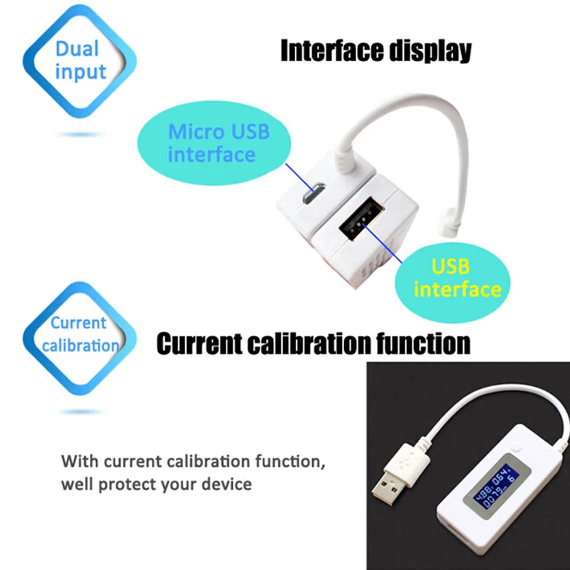 LCD Voltmeter USB Charger Capacity Current Detector Voltage Tester Meter voltimetro For Cell Phone Power Bank Digital Dispay