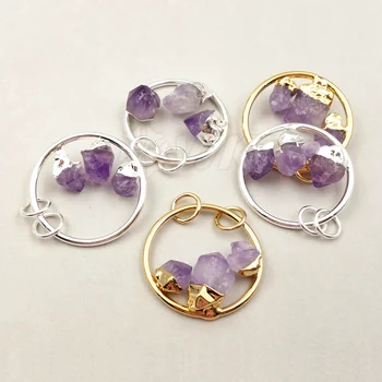 

WT-P1226 WKT Wholesale New Coming High Quality Natural Purple Stone For Women Elegant Necklace Pendant Jewelry
