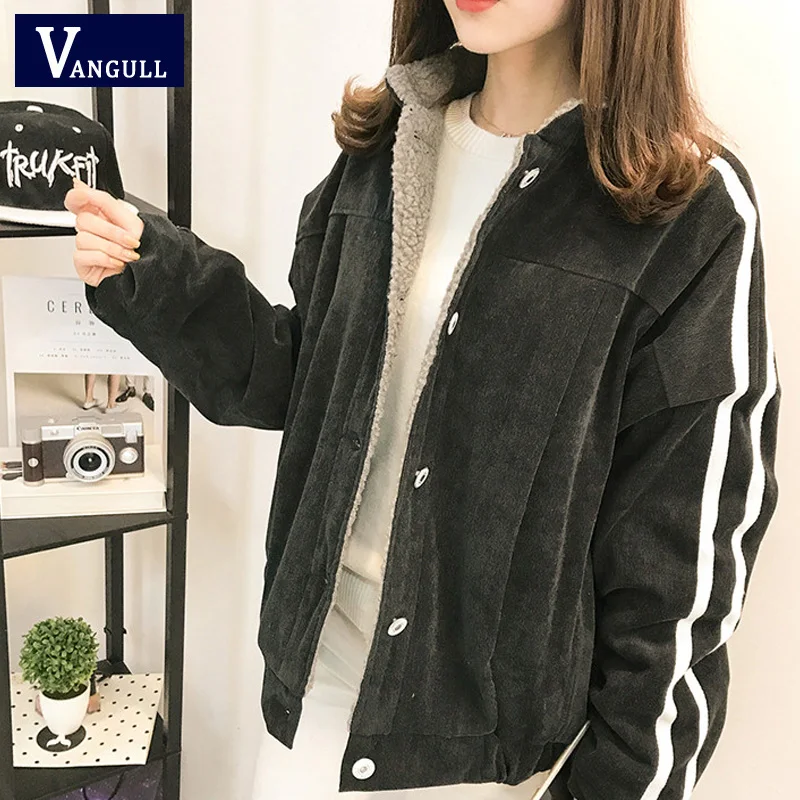 astounding  Vangull Women Jacket Winter New Cotton Lamb Velvet Thick Coat 2019 Autumn Casual Female Long Sleeve