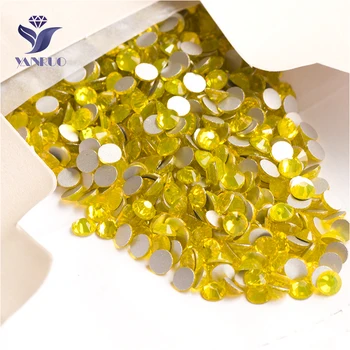 

YANRUO 2058NoHF SS16 Citrine 1440Pcs Non Hot Fix Flat Back Strass Stones And Crystals Nail Art Glue On Rhinestones For Nails