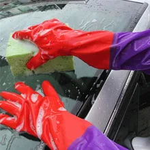 1 пара Автомойка латексные перчатки плюс бархатные чистящие оконные стеклянные автомобильные аксессуары 48 см длиной, ширина ладони 11,5 см защита для рук