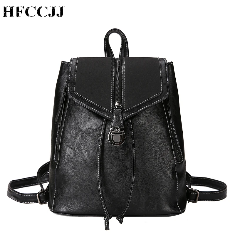 

HFCCJJ NEW Vintage Women Backpack 2019 Female Simple Shoulder Bag For Teenagers Girls Casual Student Backpacks Mochila HC086