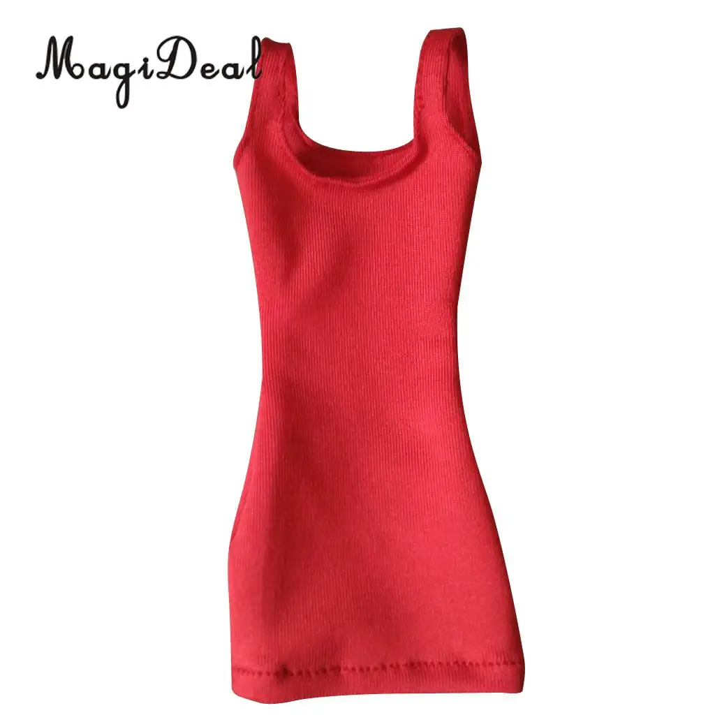 MagiDeal Fashion Cotton 1/6 Package Hip Vest Dress for 12 Inch Female Action Figure Body   Party Evening Clothes 4Colors