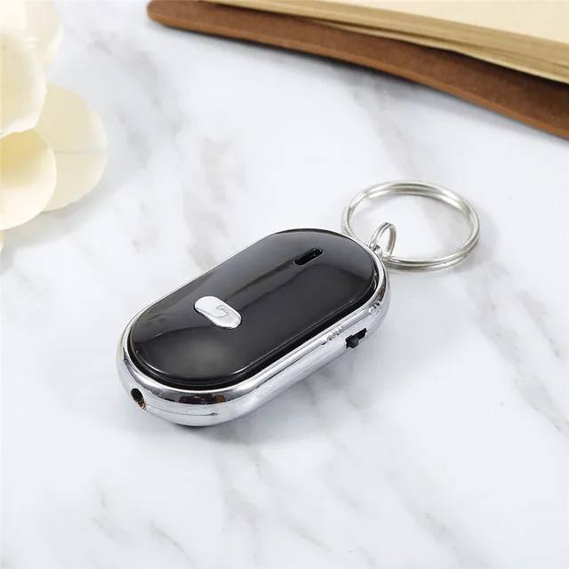 Black Smart Key Finder Anti Lost Locator Find Lost Keys Chain Keychain Whistle Sound Control