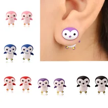 Модные милые серьги-гвоздики с пингвином для девочек, 3D серьги в стиле Фэнтези, модные ювелирные изделия для женщин, Oorbellen