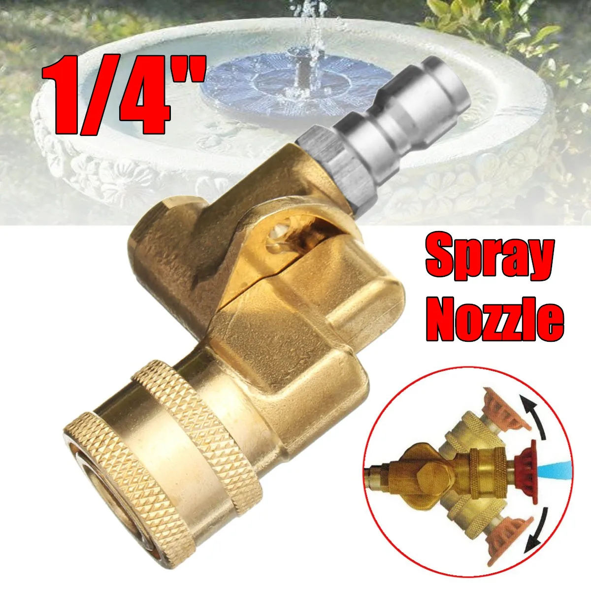 High Pressure Washer Spray Nozzle 1/4 Quick connect 4500PSI 90C Rotary