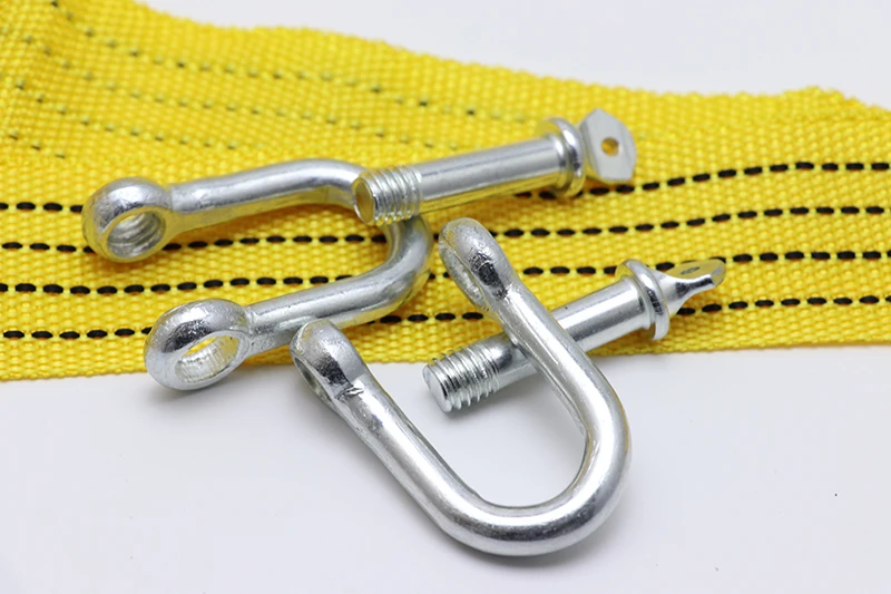 أعلى جودة آمنة 3 متر 5 طن العالمي Flsorescence سحب سيارة كابل سحب الشريط حبل مع خطاف