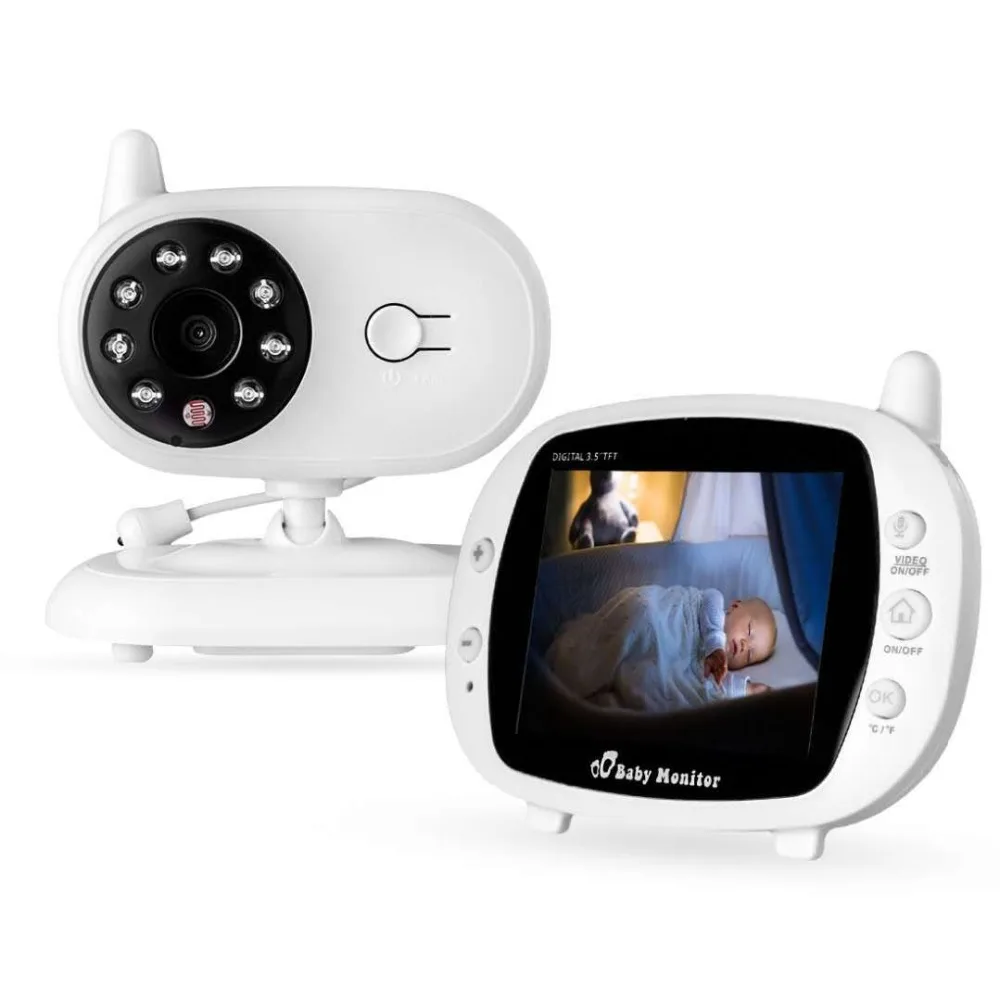 Младенческое 3,5 дюймов беспроводное SP850 детское спальное музыкальное контролирующее устройство двухсторонняя радиокамера ночного видения портативная камера контроля температуры