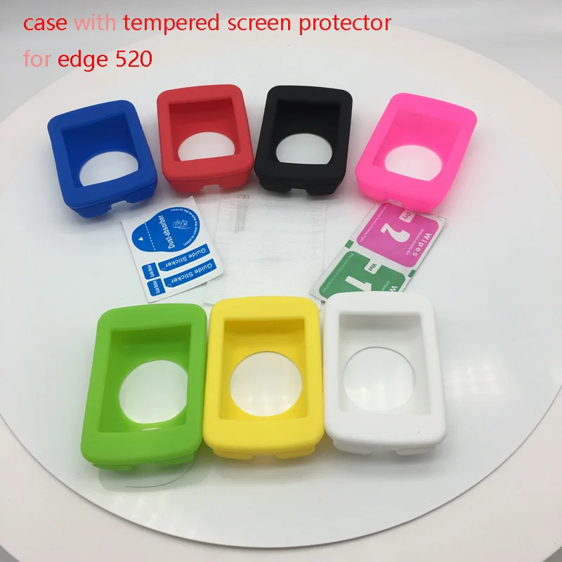 

Outdoor Cycling Edge 520 computer Silicone Rubber Protect Case with tempered Screen Film Protector Cheap For Garmin Edge 520