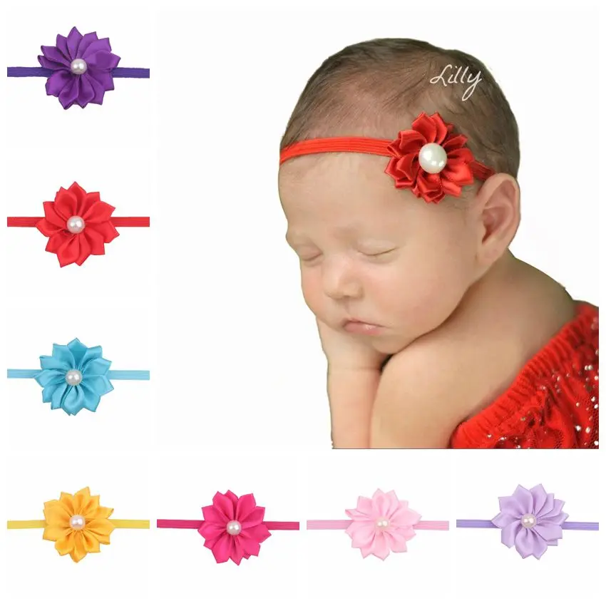 

Baby Flower Headband Children Headwear Pearl Infant Toddler Girls Headbands Kids Hair Bands Children Hair Accessories