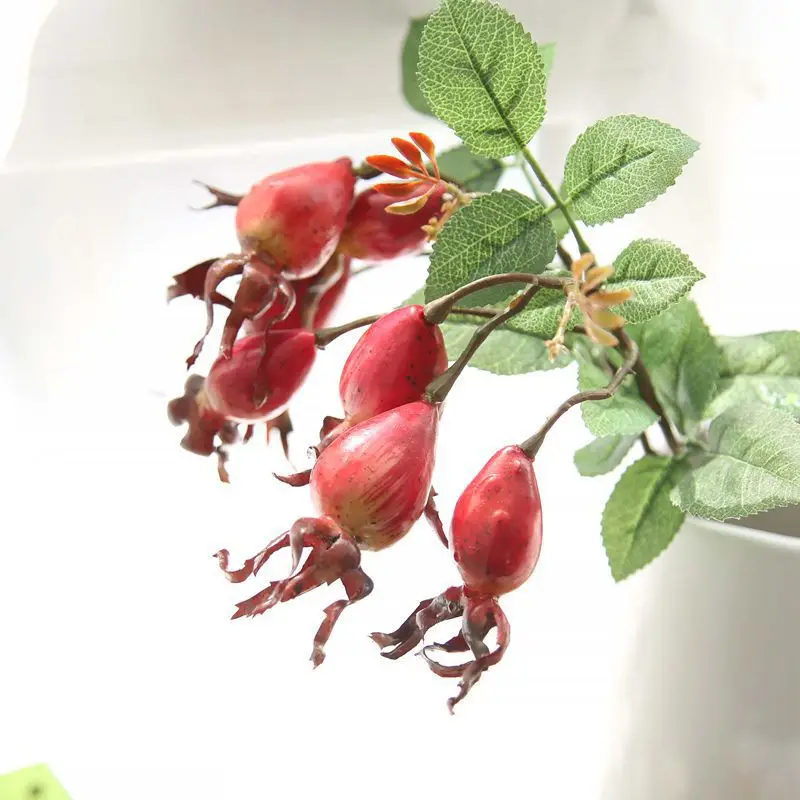 Поддельные гранатовый красный Bean фрукты небольшой Ягоды Искусственные цветы Cherry тычинки Свадебные рождественский вертеп украшения дома SF86714