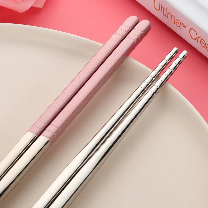 Details about   Chinese Style Tableware Stainless Steel Non-slip Durable Dining Chopsticks KV 