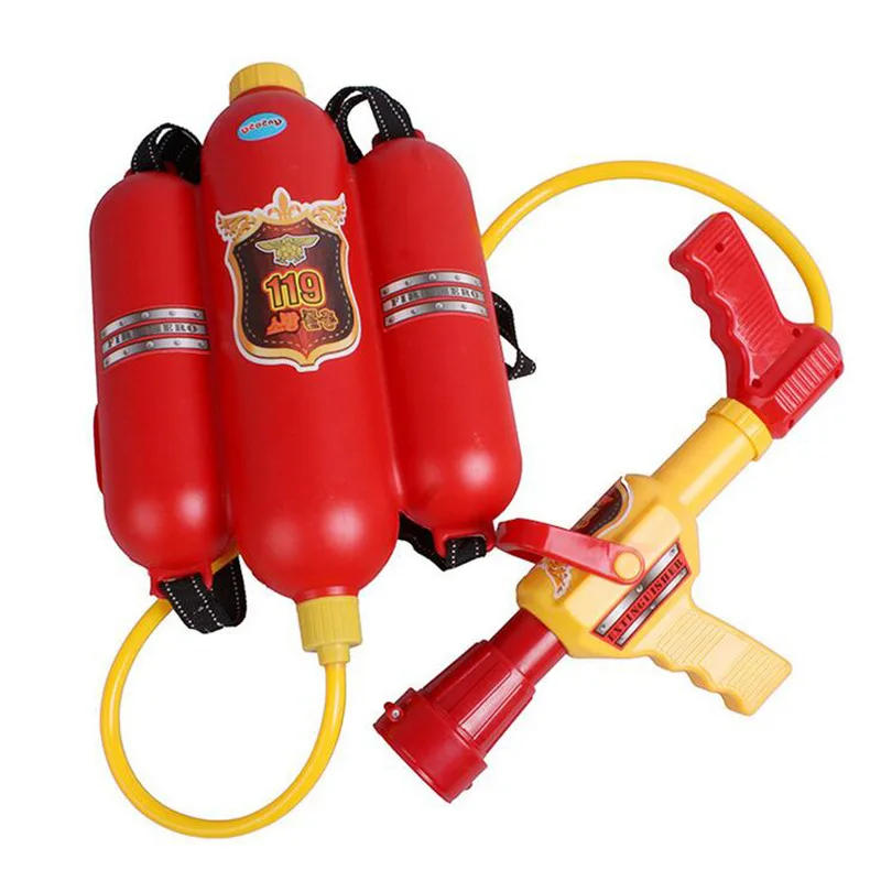 Red Fireman's Backpack Water Gun Toy Summer Beach Draws High Pressure