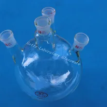 2000 мл 4-образным вырезом сосуд с круглым дном, 2L четыре шеи, 24/29 соединения, тяжелые стены(боросиликатного стекла 3,3 материал