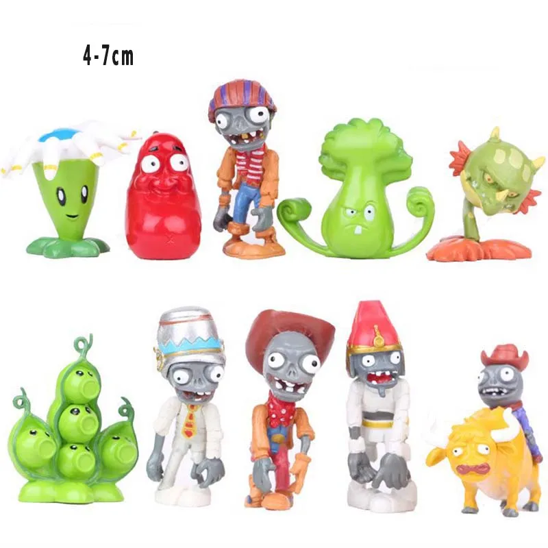 10pcsset Plants vs Zombies Action Figures Doll Toys For Children Collection Party Decoration
