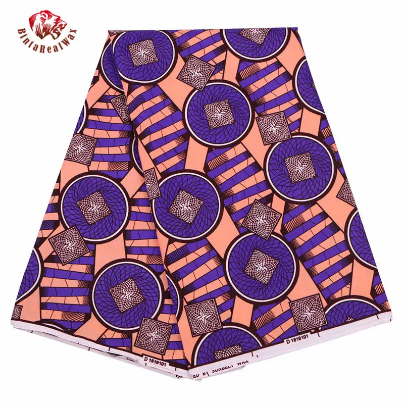 Анкара полиэстер воск печатает ткань Binta настоящий воск высокого качества 6 ярдов африканская ткань для вечерние платья FP6166