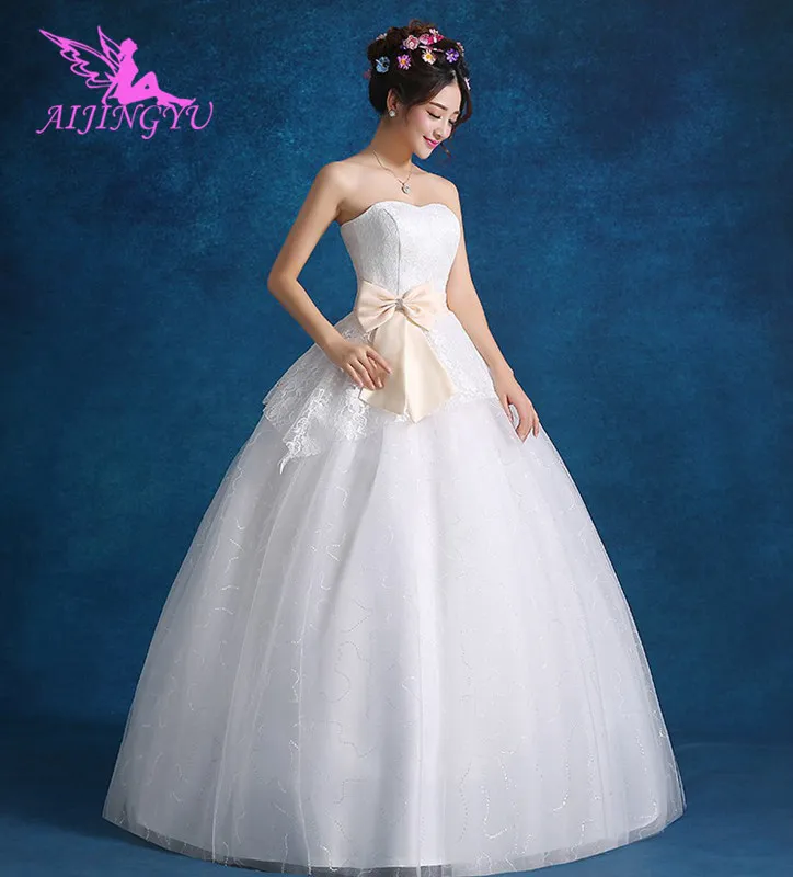 

AIJINGYU 2018 sweet free shipping new hot selling cheap ball gown lace up back formal bride dresses wedding dress FU192