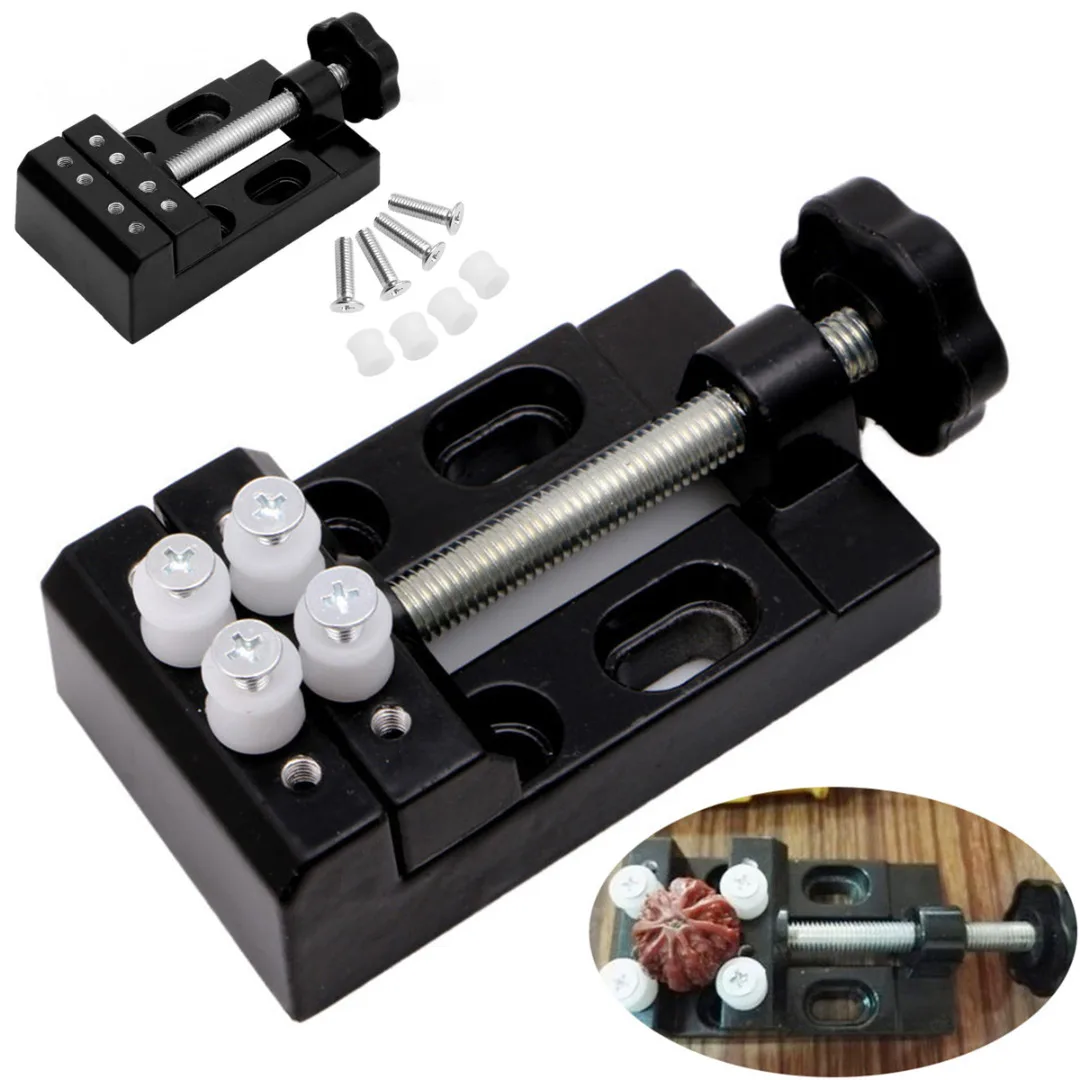 1Pcs Black Carving Bench  Clamp Mini Drill Press Vice Micro Clip Flat Vise DIY Hand Tools Jaw Bench Clamp Drill 105 x 55 x 35mm