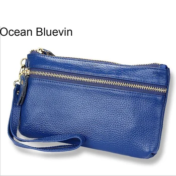 

OCEAN BLUEVIN New Hot Leather Coin Purse Loose Bag Korean Version Candy Color Ladies Zip Wrist Strap Purse Coin Purse 2008#