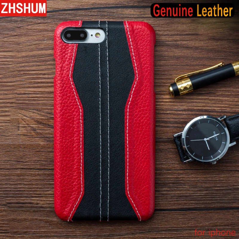 

Luxury Genuine Leather Case For Apple Iphone XS MAX XR iphone X 8 7 Plus 6S 6 SE 5 Mix Color Skin Handmade Case Full Back Cover