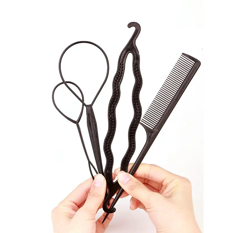 

4pcs/set Magic Roller Maker Hair Braiding Twist Curler Styling Tool Braiders Hair comb Pin Bun Hair Styling Accessories Set