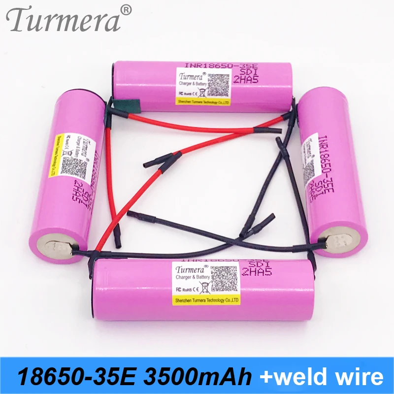 

18650 Battery 3500mah INR18650-35E 13A 3.6V Power Bank Battery and bike battery + weld wire PK NCR18650B 3400mah Battery