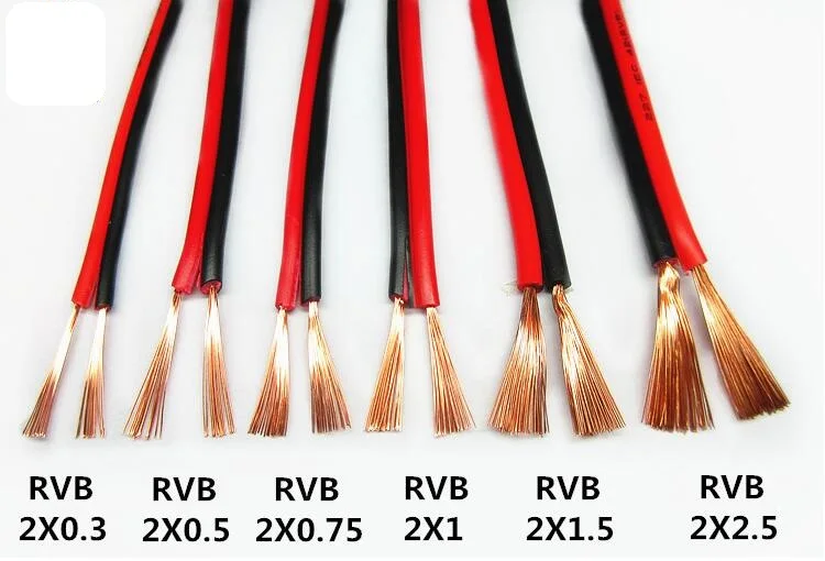 Красный черный медный провод 2X0,75 светодиодные ленты кабель питания ...