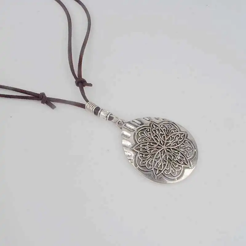 Женское колье с подвеской из сплава винтажное ожерелье кожи|leather necklace|necklace