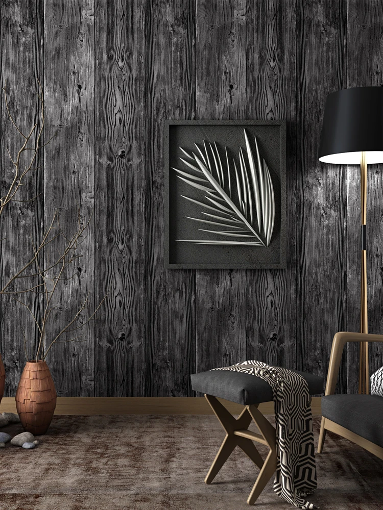 Bacaz Chinese Style Grey Embossed Wood Textue Wall Paper Roll For Walls Background 3d Wood Panel Wallpaper Roll 3d Wood Stickers Wallpapers Aliexpress