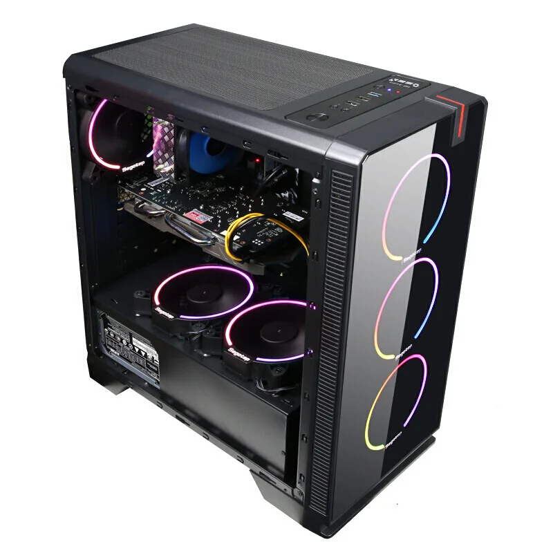  D2 i7 8700 DIY Gaming PC Desktop 120mm RGB Wasser Kühler Flüssigkeit Kühlung Computer GTX1060 GPU 2