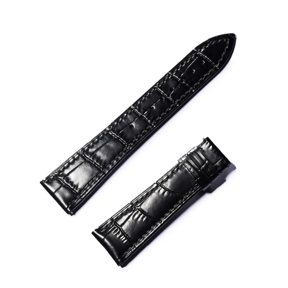 

Reef Tiger/RT 20mm Genuine Leather Watch Band Black Brown Men Watch Strap Accessories Crocodile Pattern Watch Strap RGA195